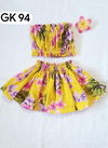 Yellow Colour GURUKRUPA Girls Party Wear Stylish Off Shoulder Kids Colllection GK-94